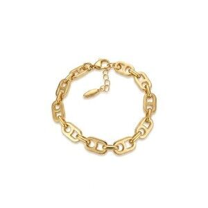 Serene Loop Chain Gold Plated Bracelet Length 7.3" 18.5 cm